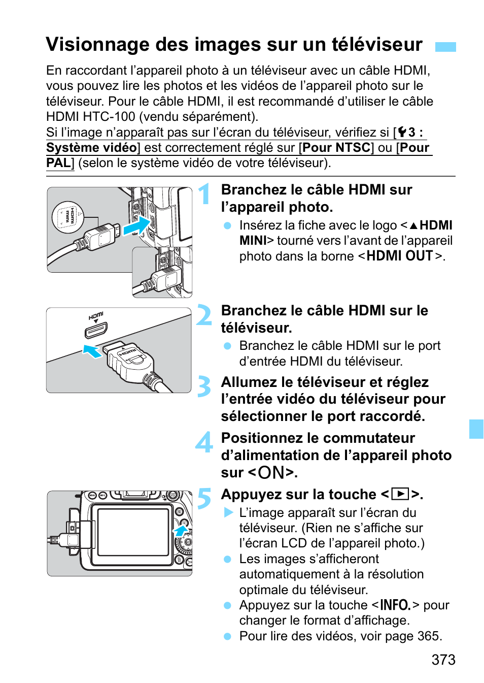 Visionnage des images sur un téléviseur | Canon EOS 80D Manuel d'utilisation | Page 373 / 526