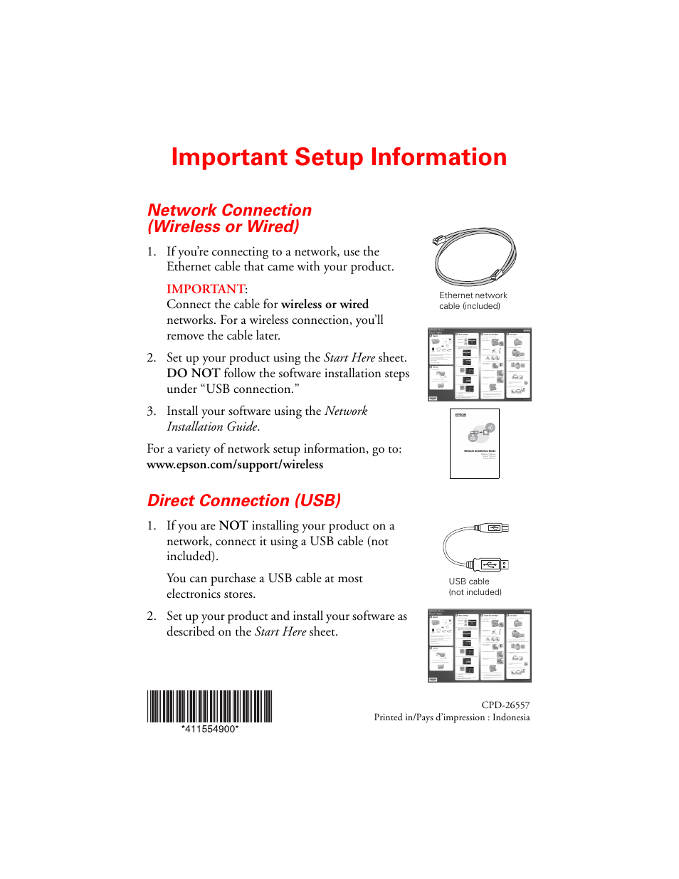 Epson CPD-26557 Manuel d'utilisation | Pages: 2