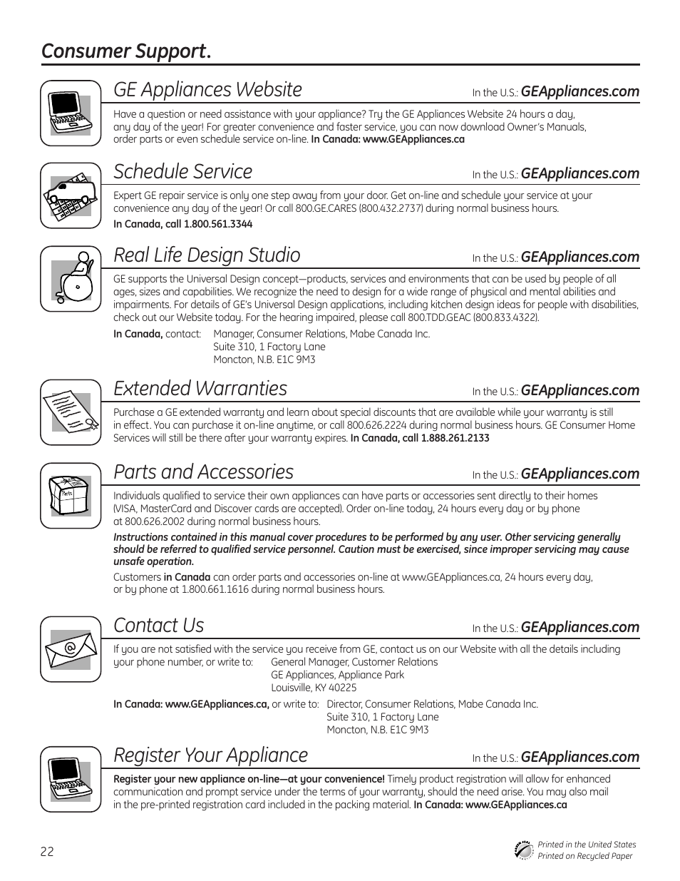 Consumer Support Consumer Support Ge Appliances Website Schedule Service Ge 165d4700p390 Manuel D Utilisation Page 22 44