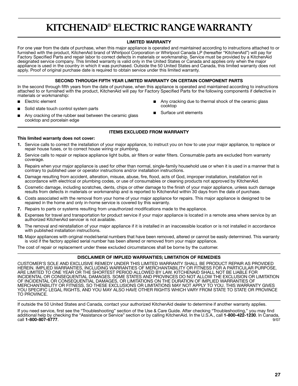 Kitchenaid Warranty Service Dandk Organizer