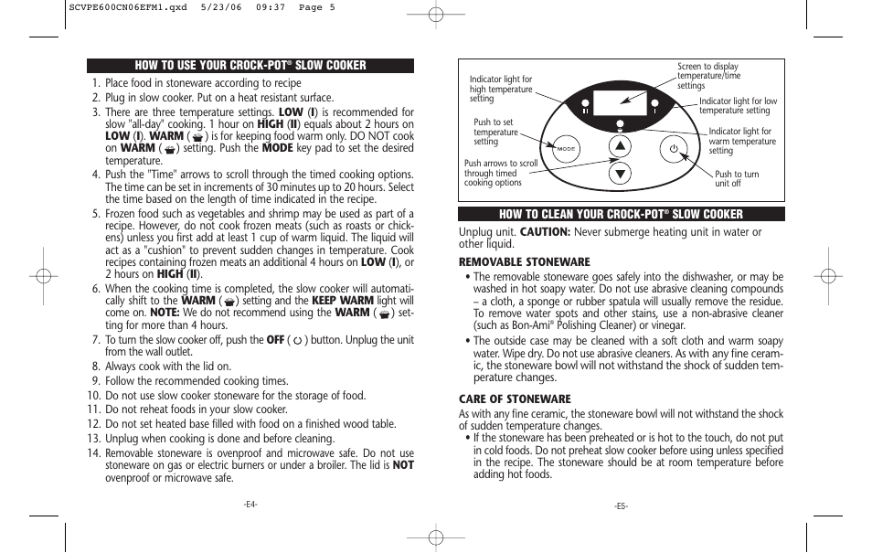 scvpe600 slow cooker manual