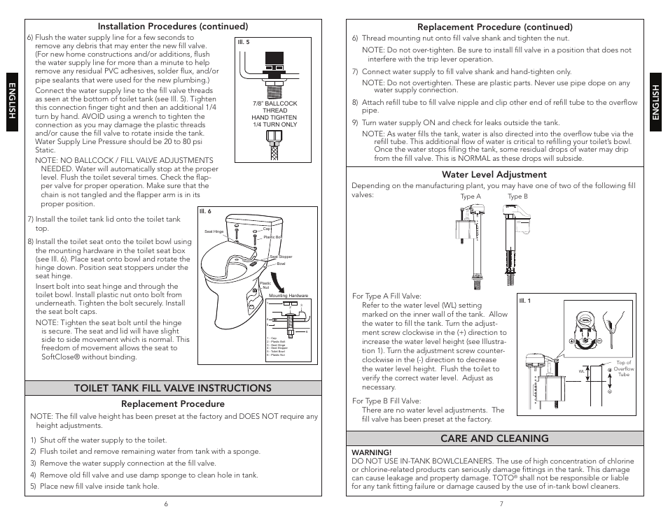 Toilet Tank Fill Valve Instructions Water Level Care And Cleaning Factory Direct Hardware Toto Cst716r 01 Carusoe Manuel D Utilisation Page 4 13 Toilet Tank Fill Valve Instructions Water Level Care And Cleaning Factory Direct Hardware Toto Cst716r 01 Carusoe Manuel D Utilisation Page 4 13