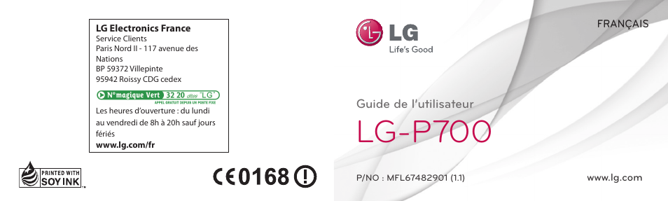 LG LGP700 Manuel d'utilisation | Pages: 149 | Mode Original