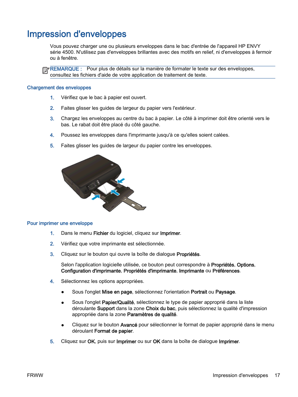 Impression D Enveloppes Hp Imprimante E Tout En Un Hp Envy 4504 Manuel D Utilisation Page 21 110 Mode Original