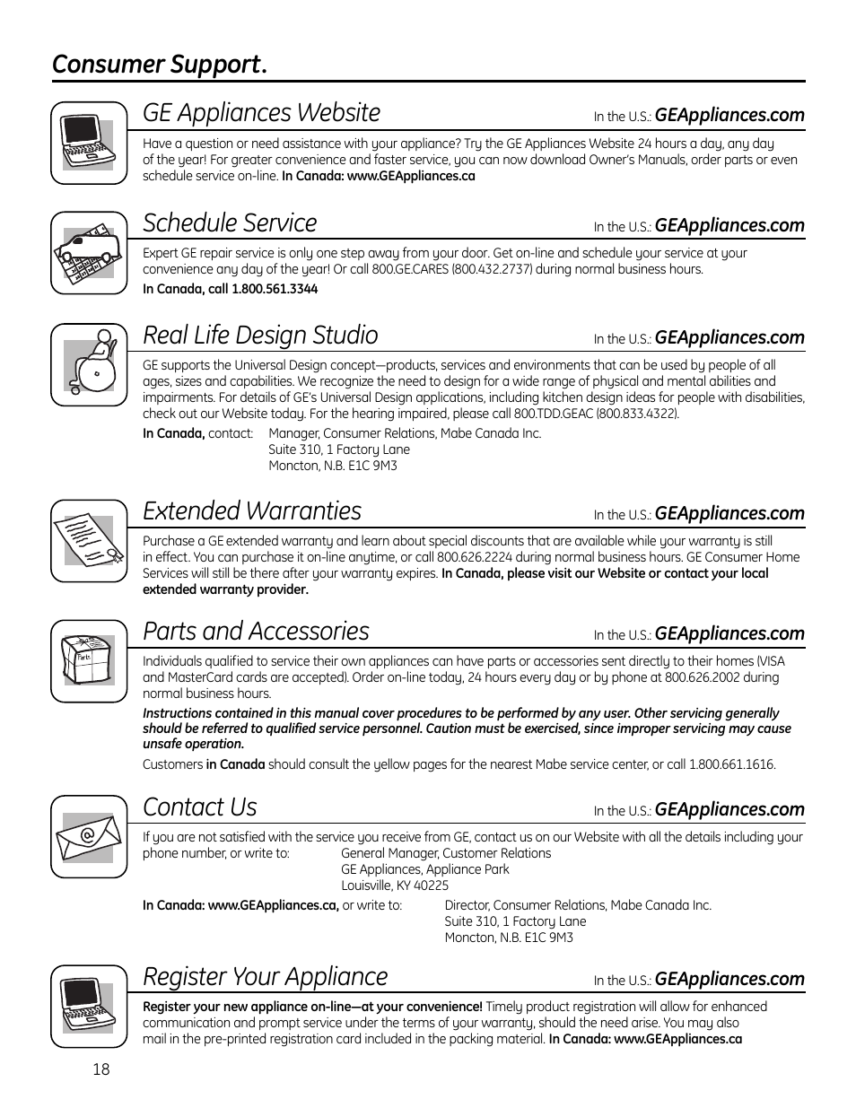 Consumer Support Consumer Support Ge Appliances Website Schedule Service Ge Gsd2100vcc Manuel D Utilisation Page 18 48