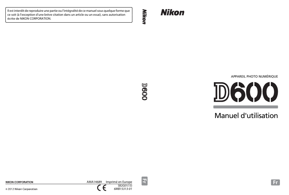 Nikon D600 Manuel d