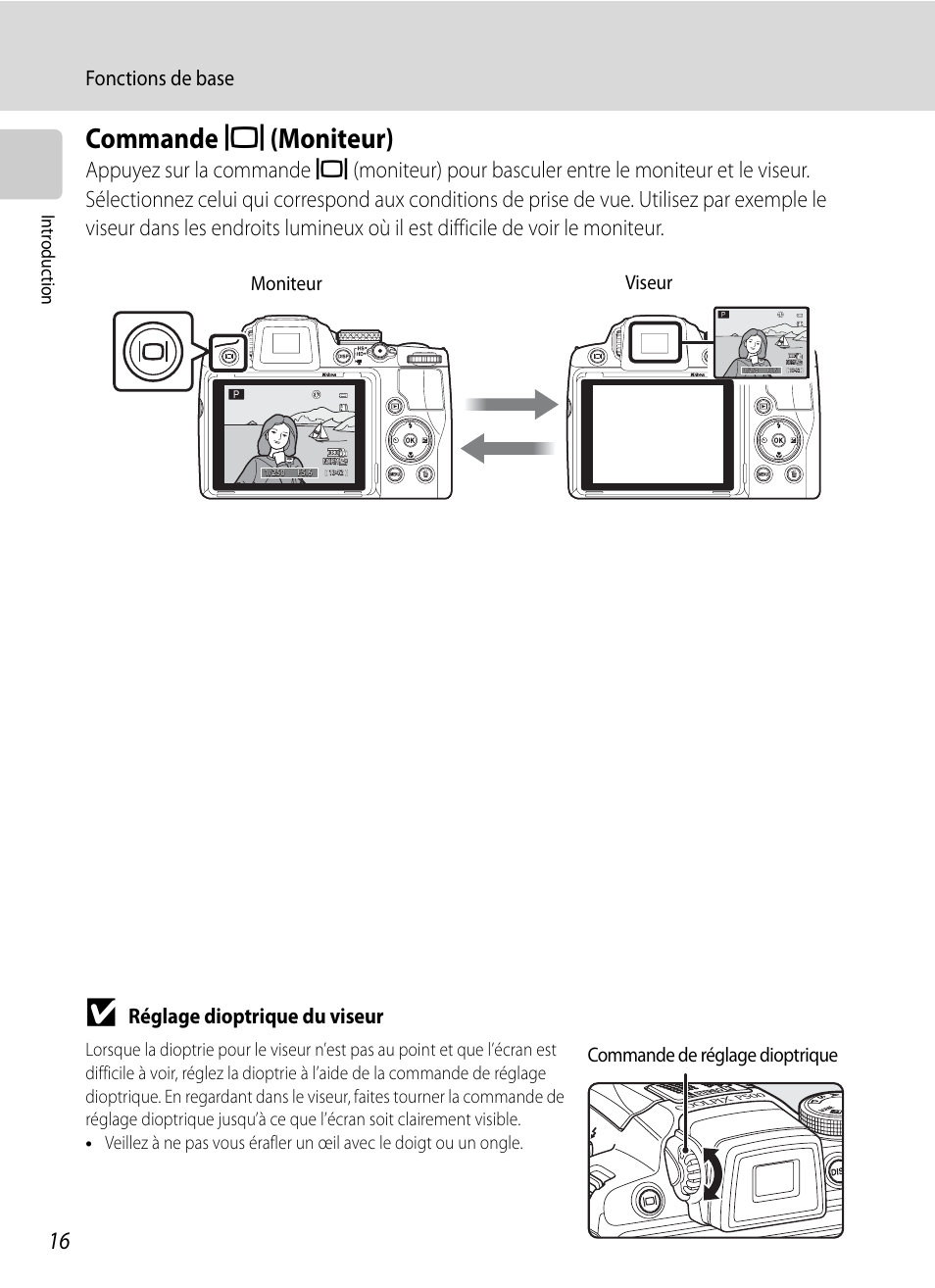 Commande moniteur, Commande, X (moniteur) Nikon COOLPIX P500 Manuel d