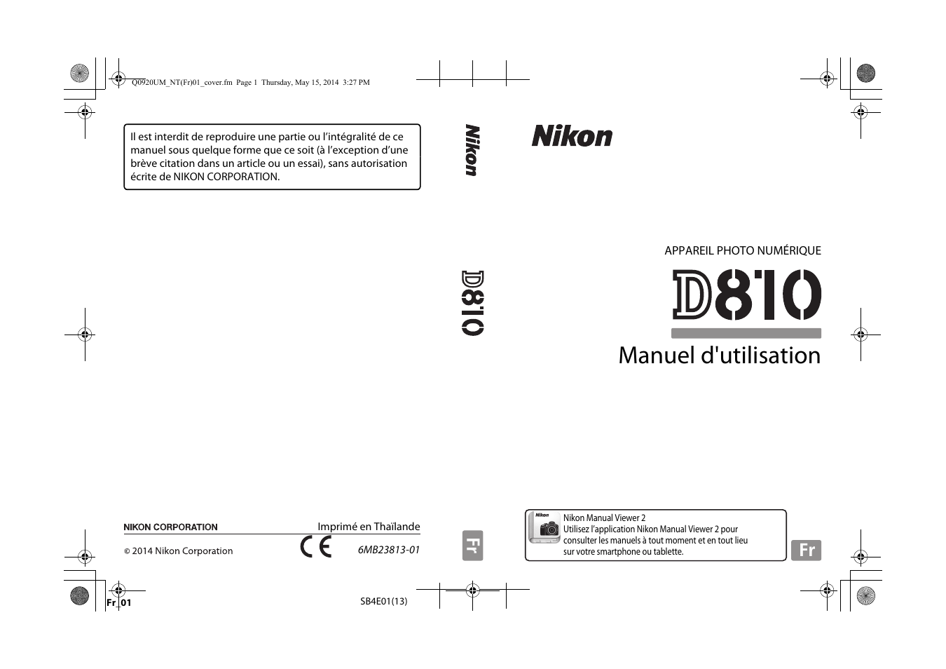 Nikon D810 Manuel d