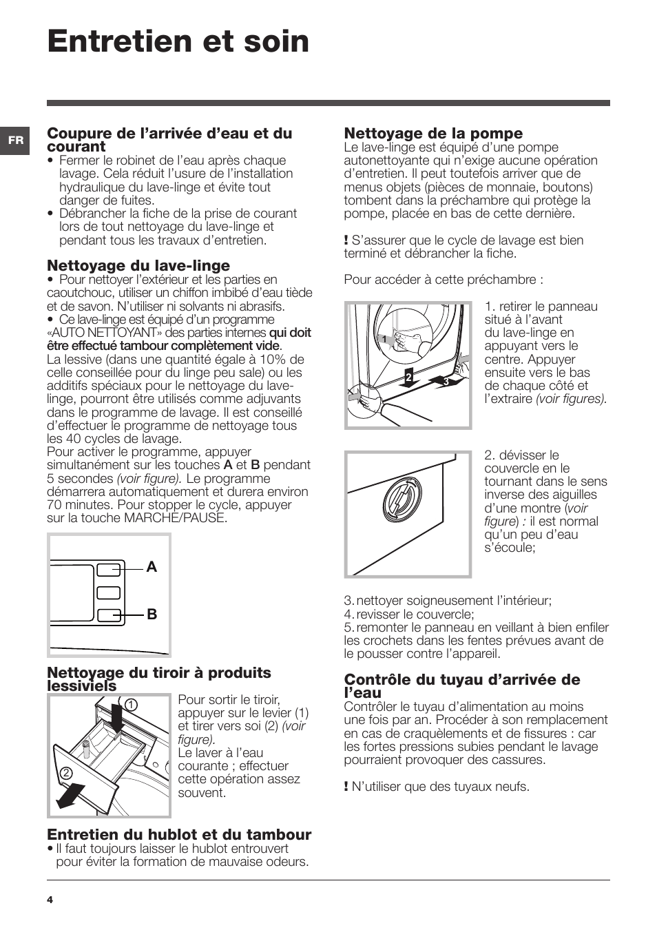 Programme Auto Nettoyage Machine à Laver Indesit
