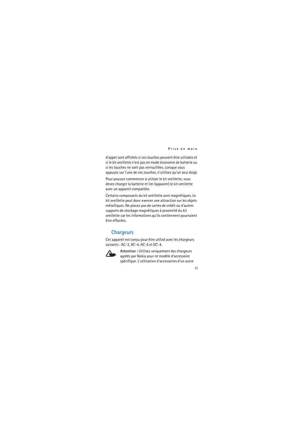 Chargeurs | Nokia Bluetooth Stereo Headset BH-903 Manuel d'utilisation | Page 11 / 45