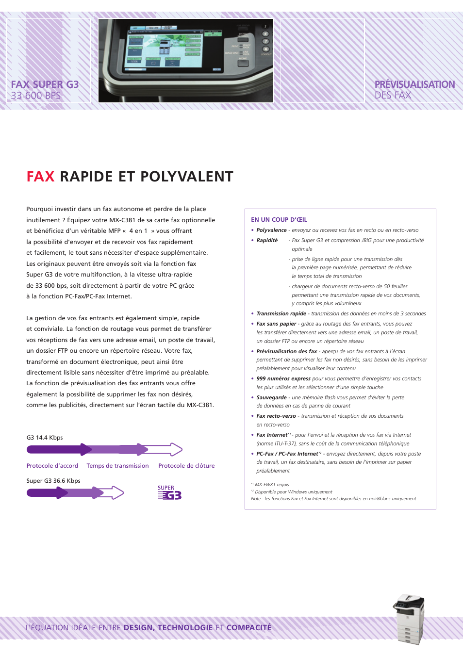 Fax rapide et polyvalent | Sharp MX-C381 Manuel d'utilisation | Page 7 / 12