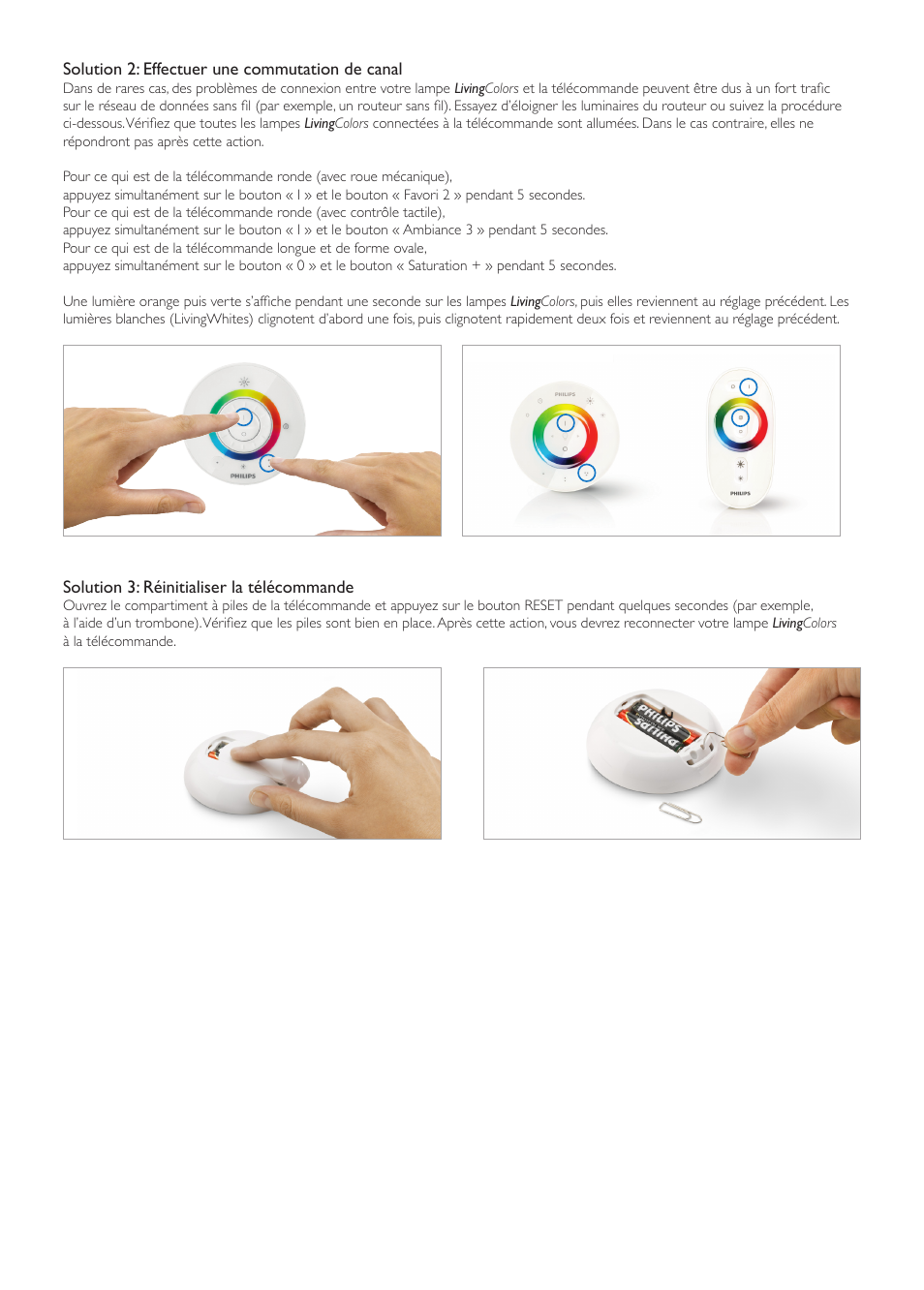 Lampe Philips Living Colors 1 Probleme Telecommande Philips LivingColors Lampe à poser Manuel d'utilisation | Page 7 / 7