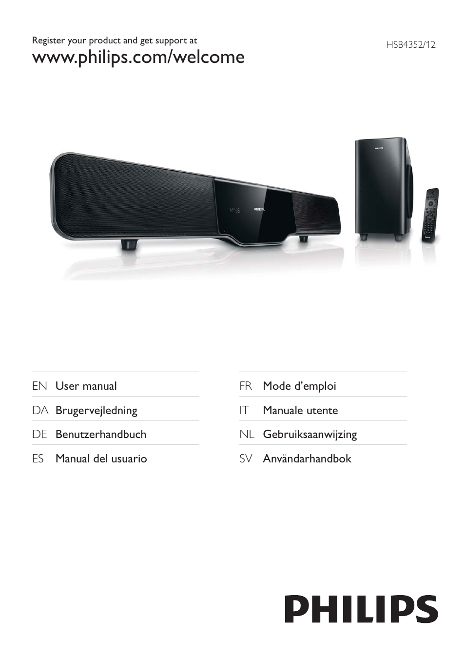 Barre De Son Philips Mode D Emploi Philips Barre de son Manuel d'utilisation | Pages: 39