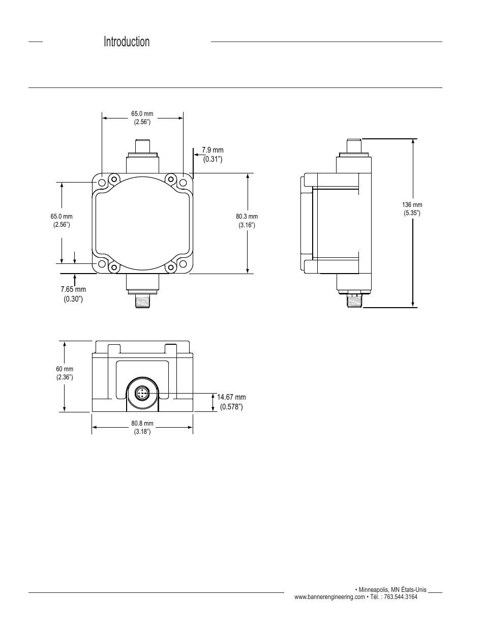 Dimensions Du Pont Ethernet Dx83 Introduction Banner Surecross