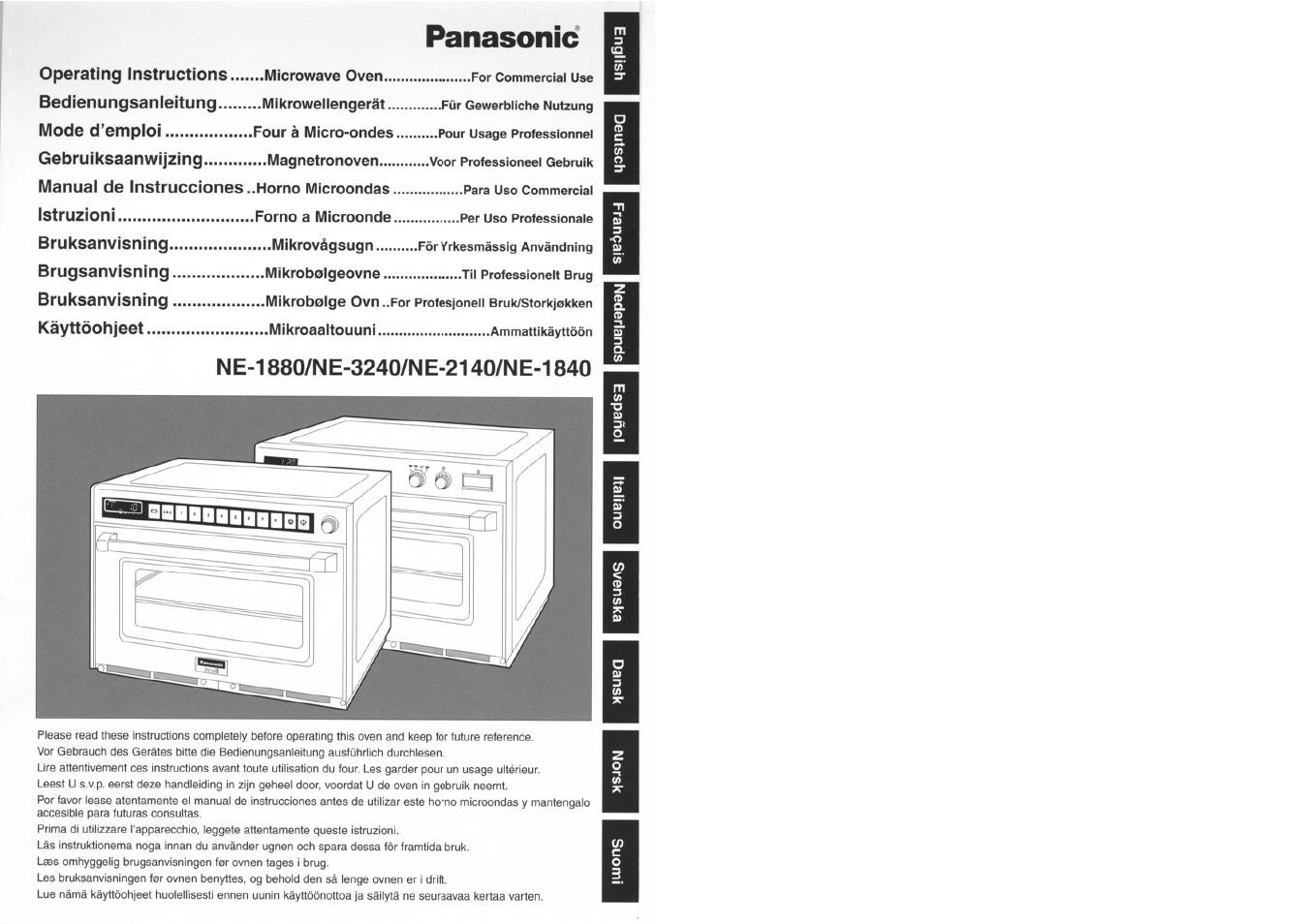 Panasonic NE1880 Manuel d'utilisation | Pages: 18