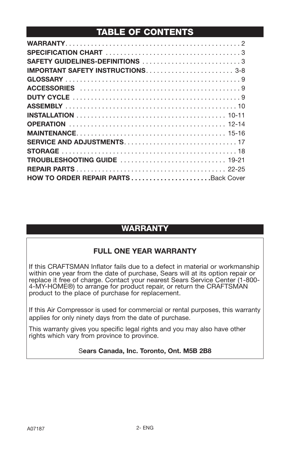Craftsman 919 724582 Manuel D Utilisation Page 2 44