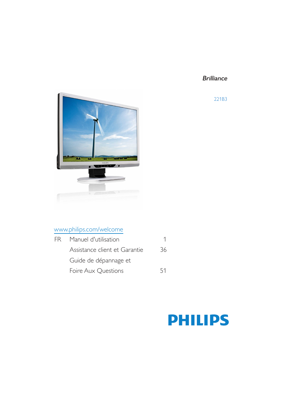 Télécharger Mise à Jour Tv Philips Philips Brilliance Moniteur LED Manuel d'utilisation | Pages: 58 | Mode