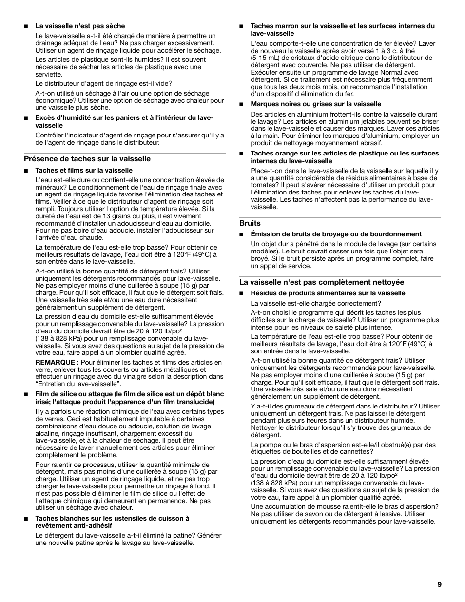 Whirlpool quiet partner iii Manuel d'utilisation Page 19 / 20 Mode