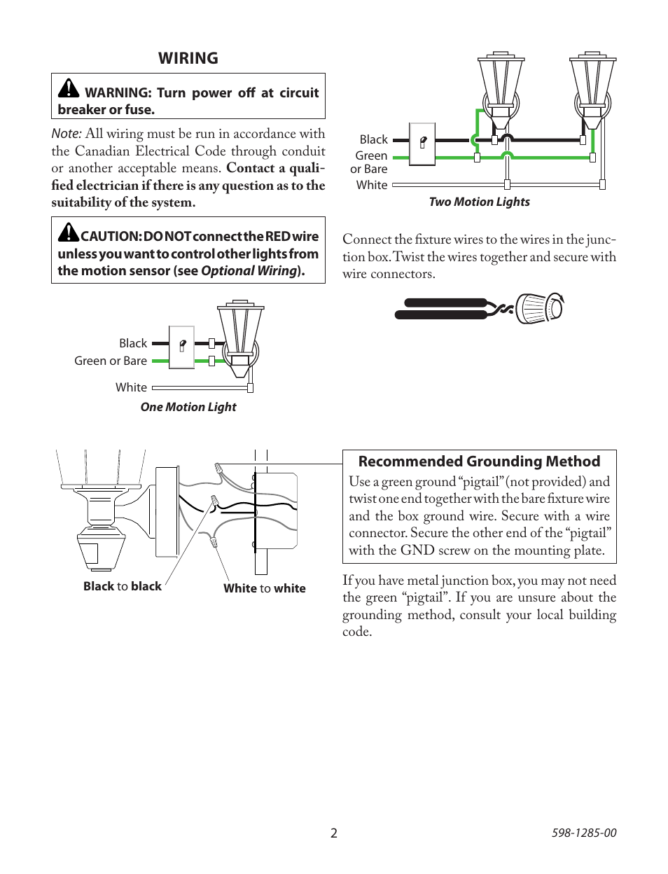 Wiring | Heath Zenith Carriage Light with Motion-activated ...