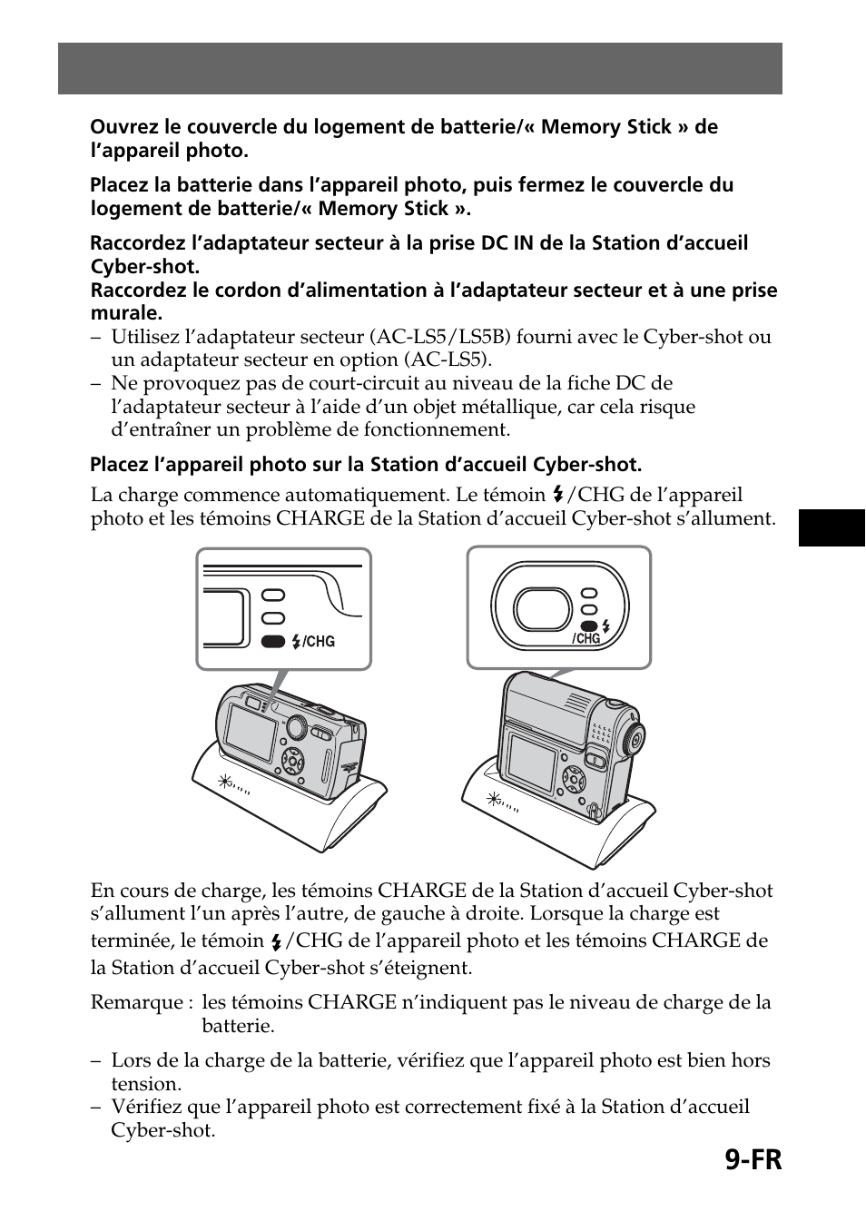 Charge de la batterie | Sony CSS-FEB Manuel d'utilisation | Page 33 / 52