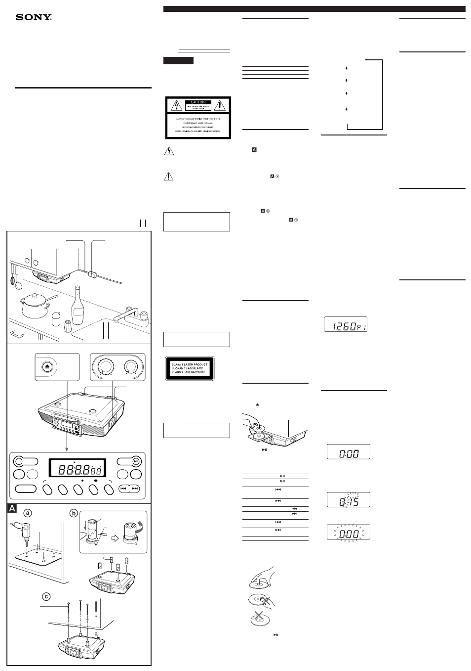 Sony ICF-CD533L Manuel d'utilisation | Pages: 2
