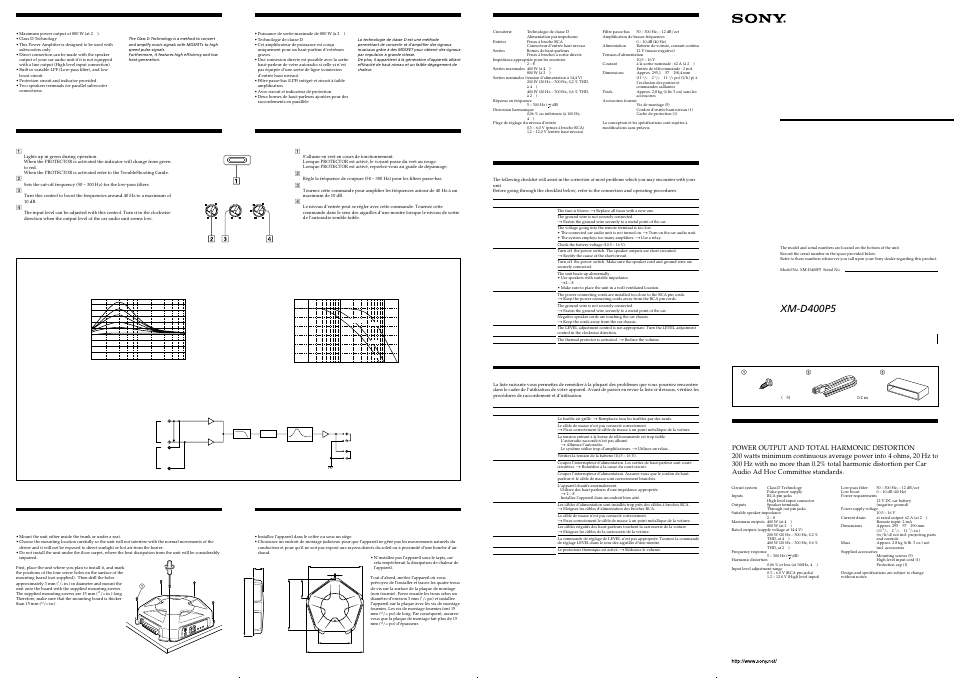 Sony XM-D400P5 Manuel d'utilisation | Pages: 2