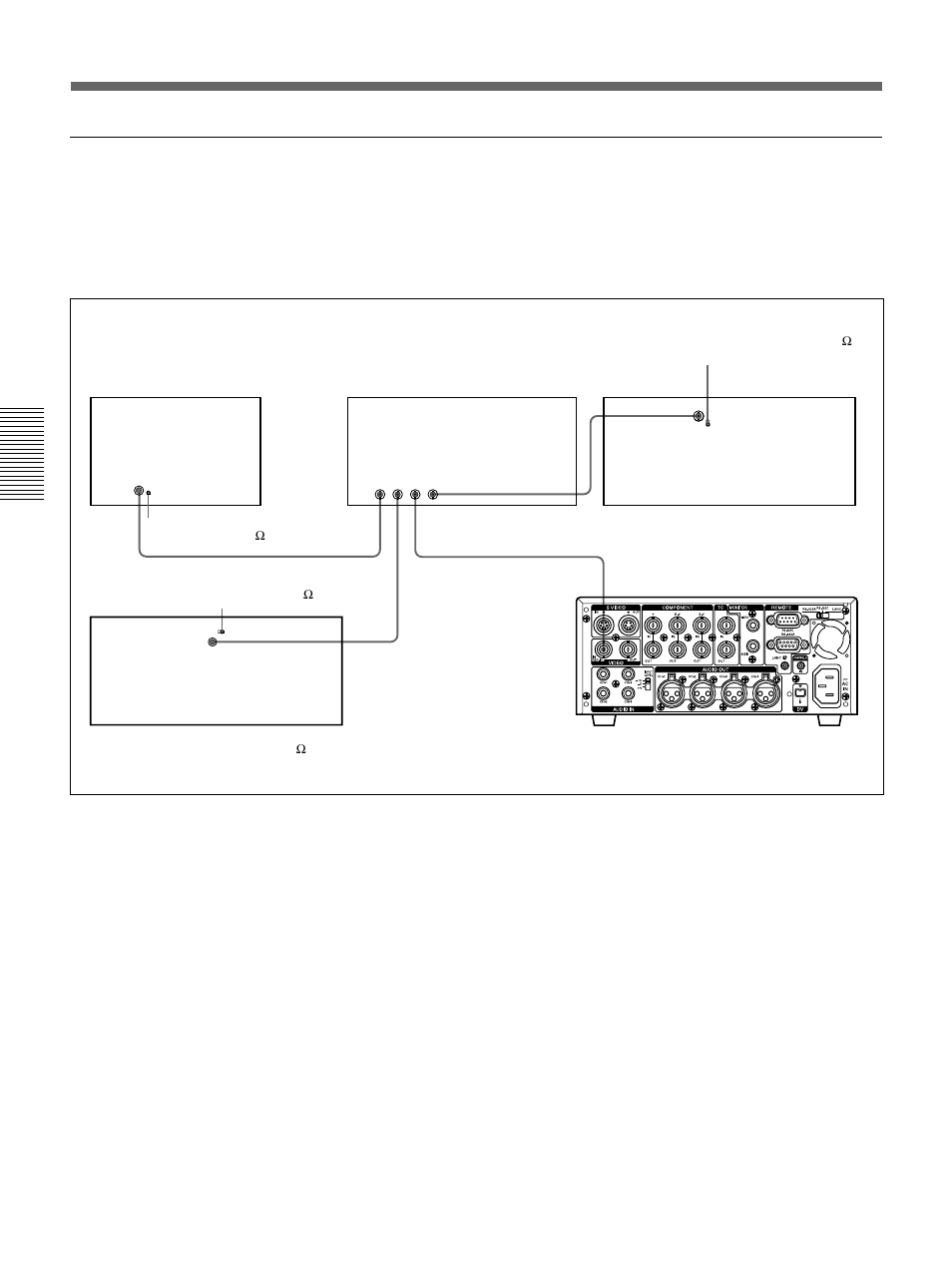 Raccordements du système de montage en mode a/b, Raccordement du signal vidéo de référence | Sony DSR-45/45P Manuel d'utilisation | Page 160 / 220
