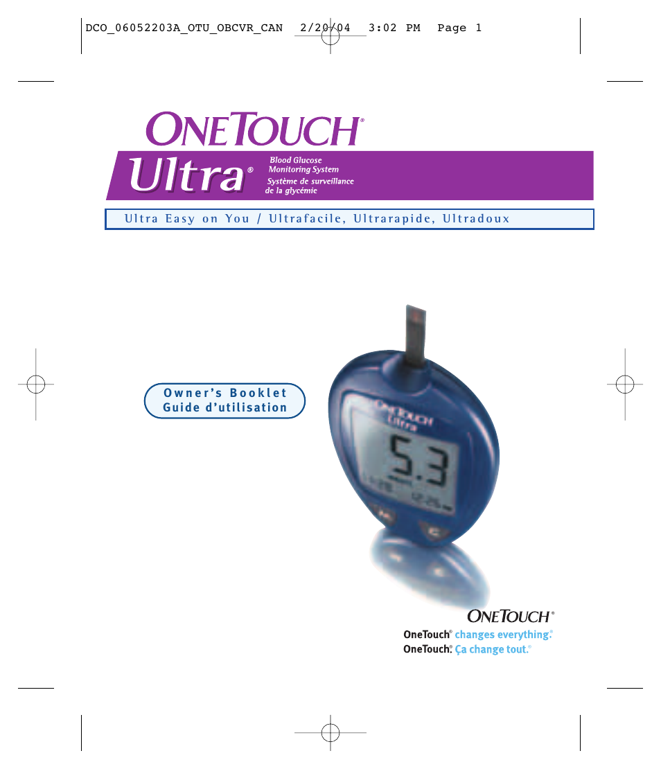 Lifescan OneTouch Ultra Manuel d'utilisation | Pages: 138