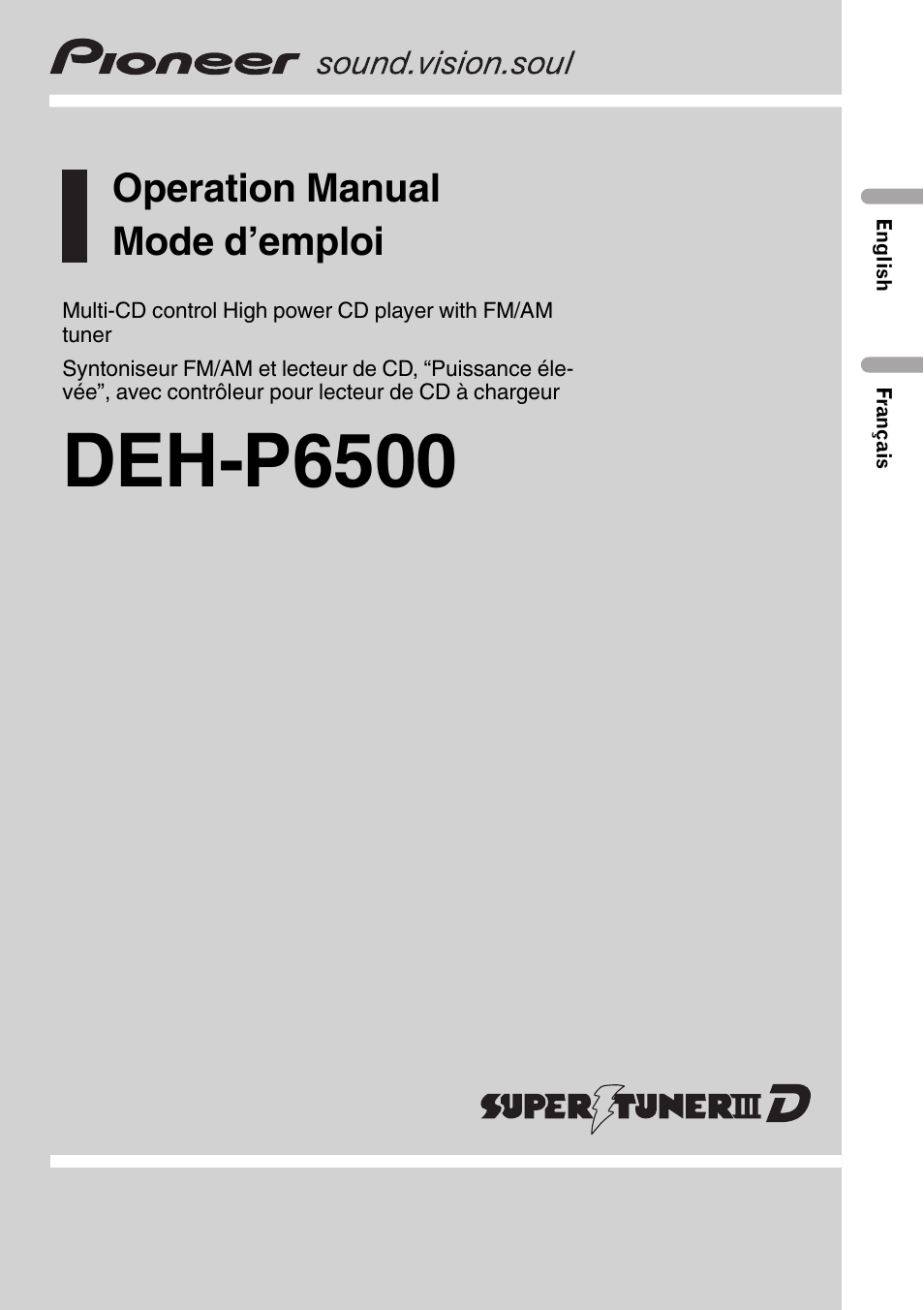 Pioneer DEH-P6500 Manuel d'utilisation | Pages: 92