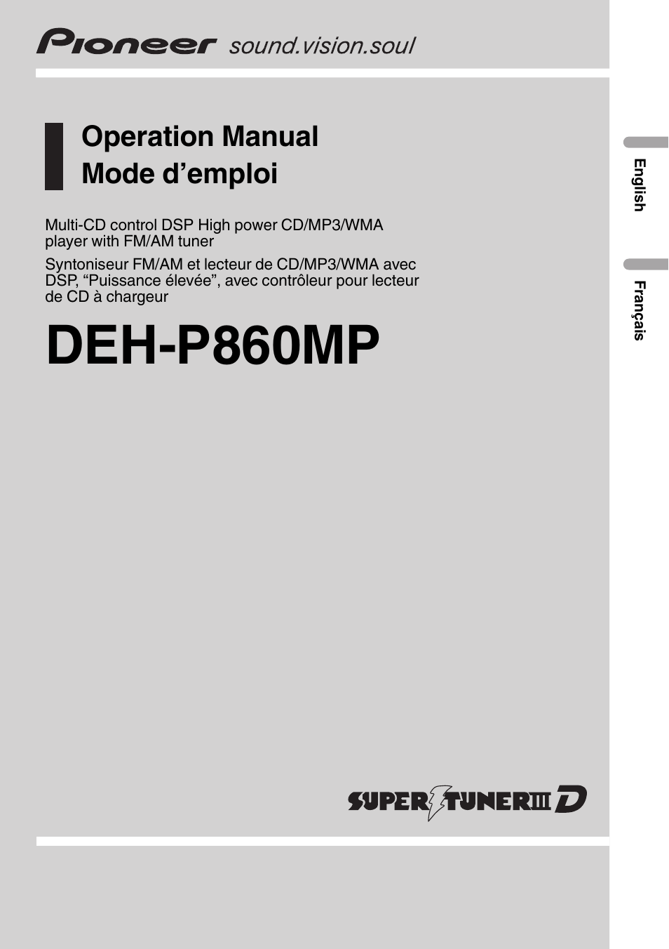Pioneer DEH-P860MP Manuel d'utilisation | Pages: 163