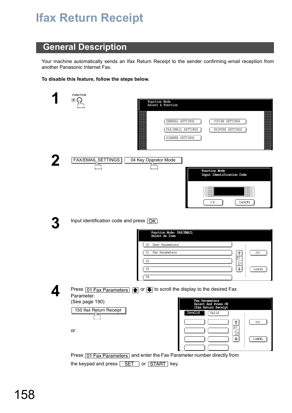 Ifax return receipt, General description | Panasonic DP-3010 Manuel d'utilisation | Page 158 / 234