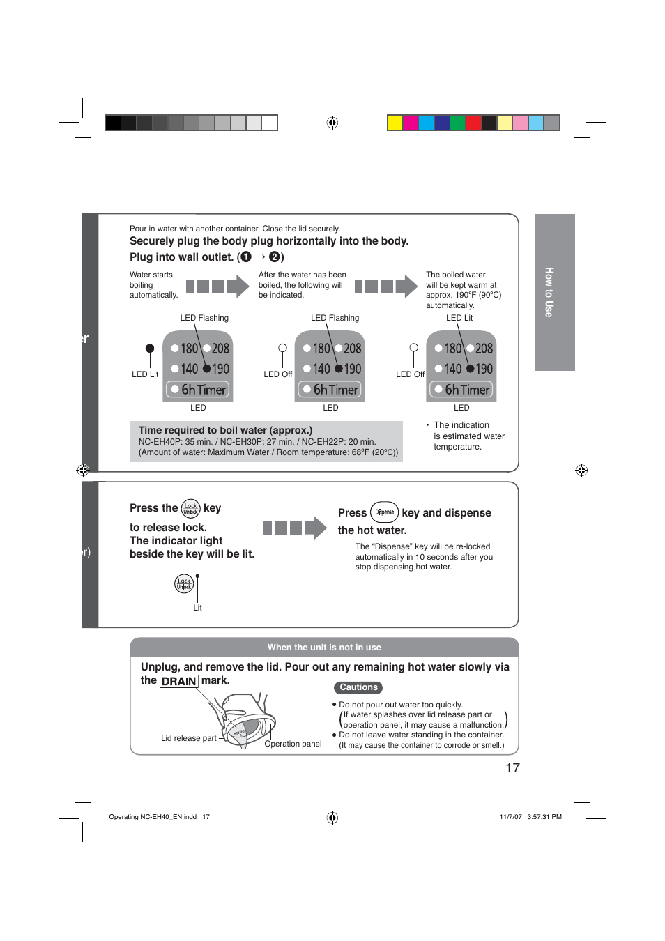 Panasonic NC-EH40P Manuel d'utilisation | Page 17 / 52