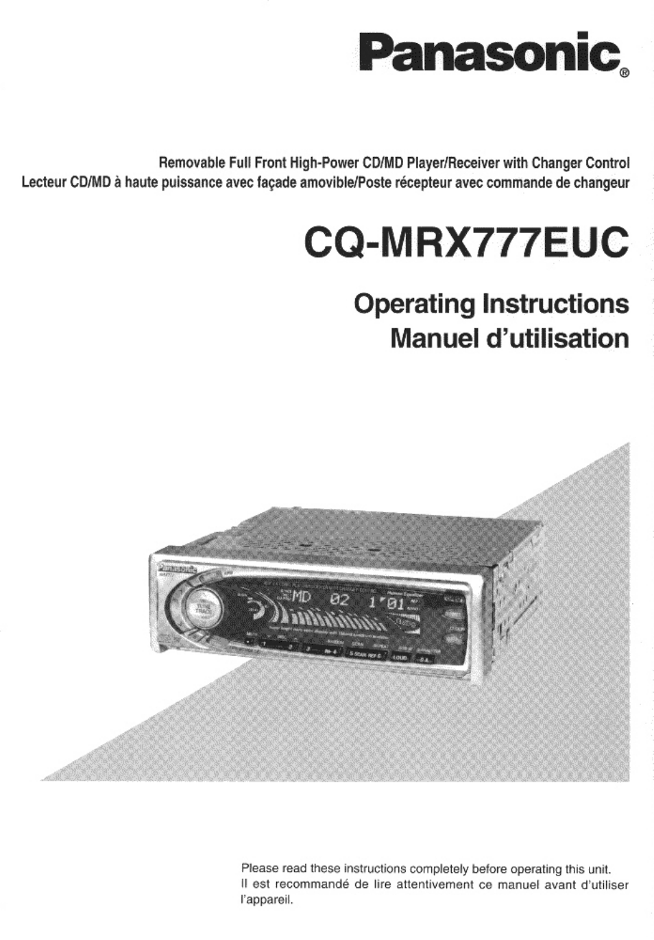 Panasonic CQ-MRX777EUC Manuel d'utilisation | Pages: 118