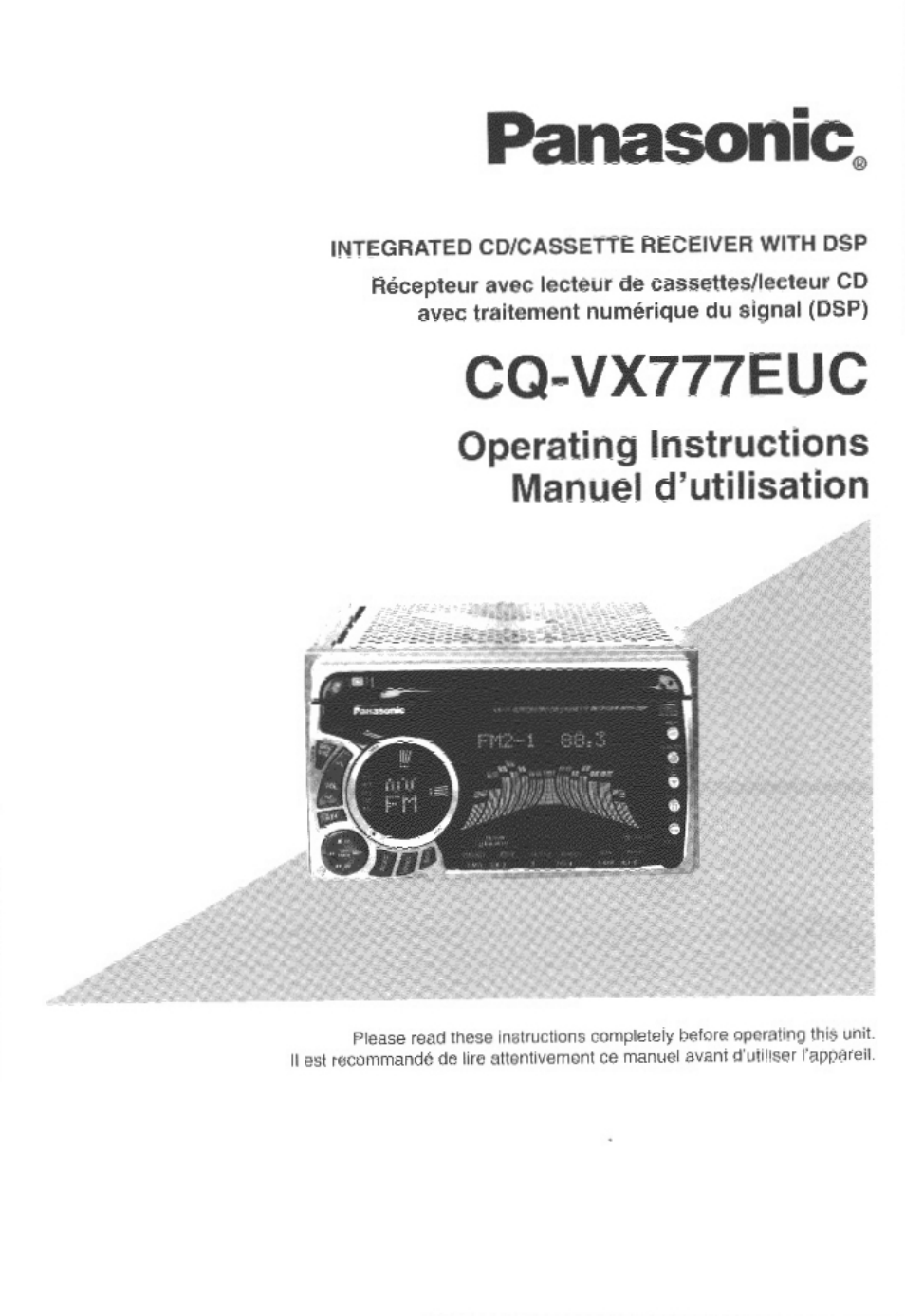Panasonic CQ-VX777EUC Manuel d'utilisation | Pages: 116