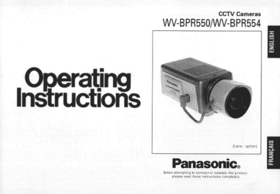 Panasonic WV-BPR554 Manuel d'utilisation | Pages: 80
