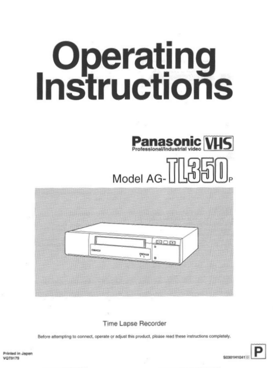 Panasonic TL350 Manuel d'utilisation | Pages: 52