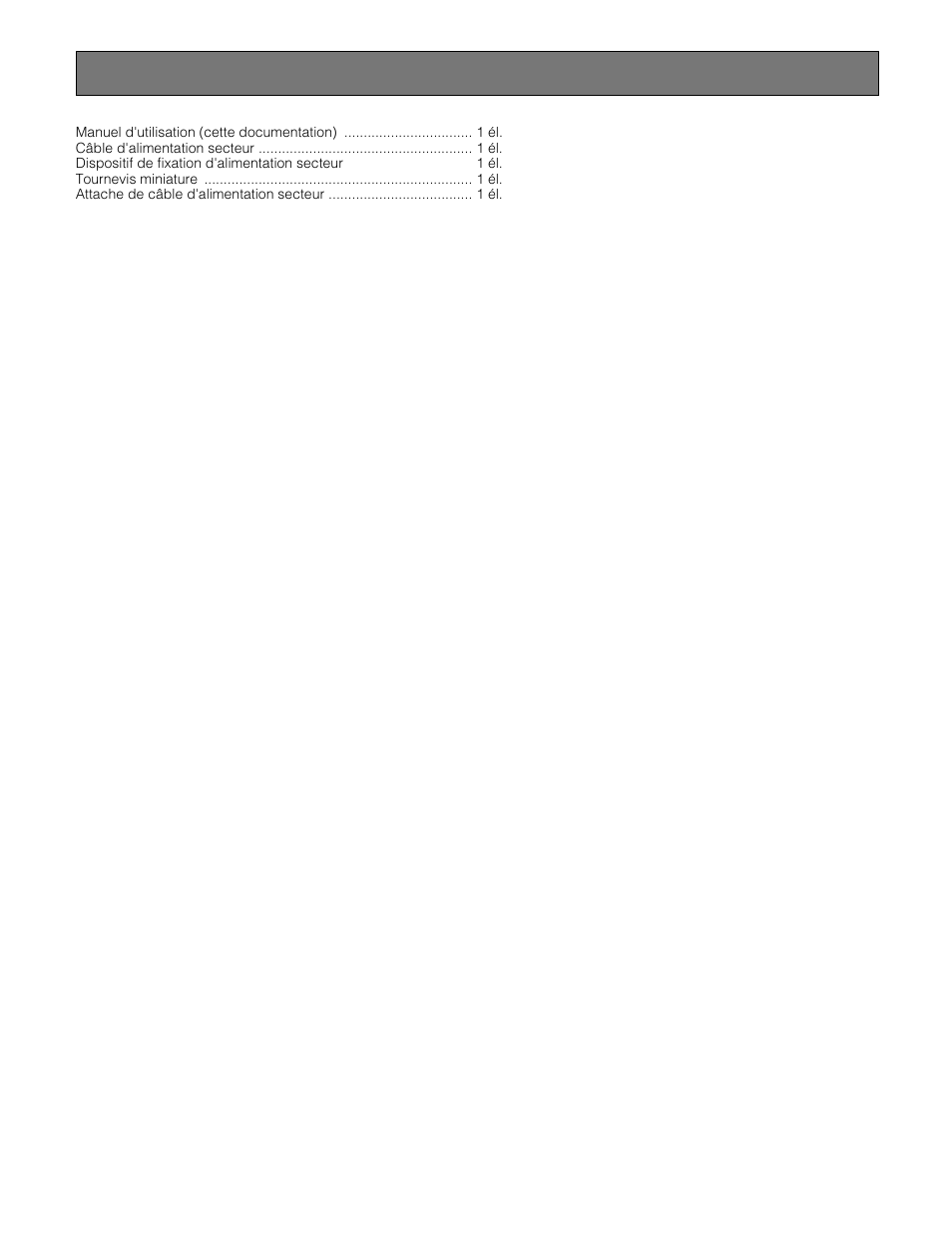 Accessoires standard | Panasonic WX-C3010 Manuel d'utilisation | Page 66 / 68