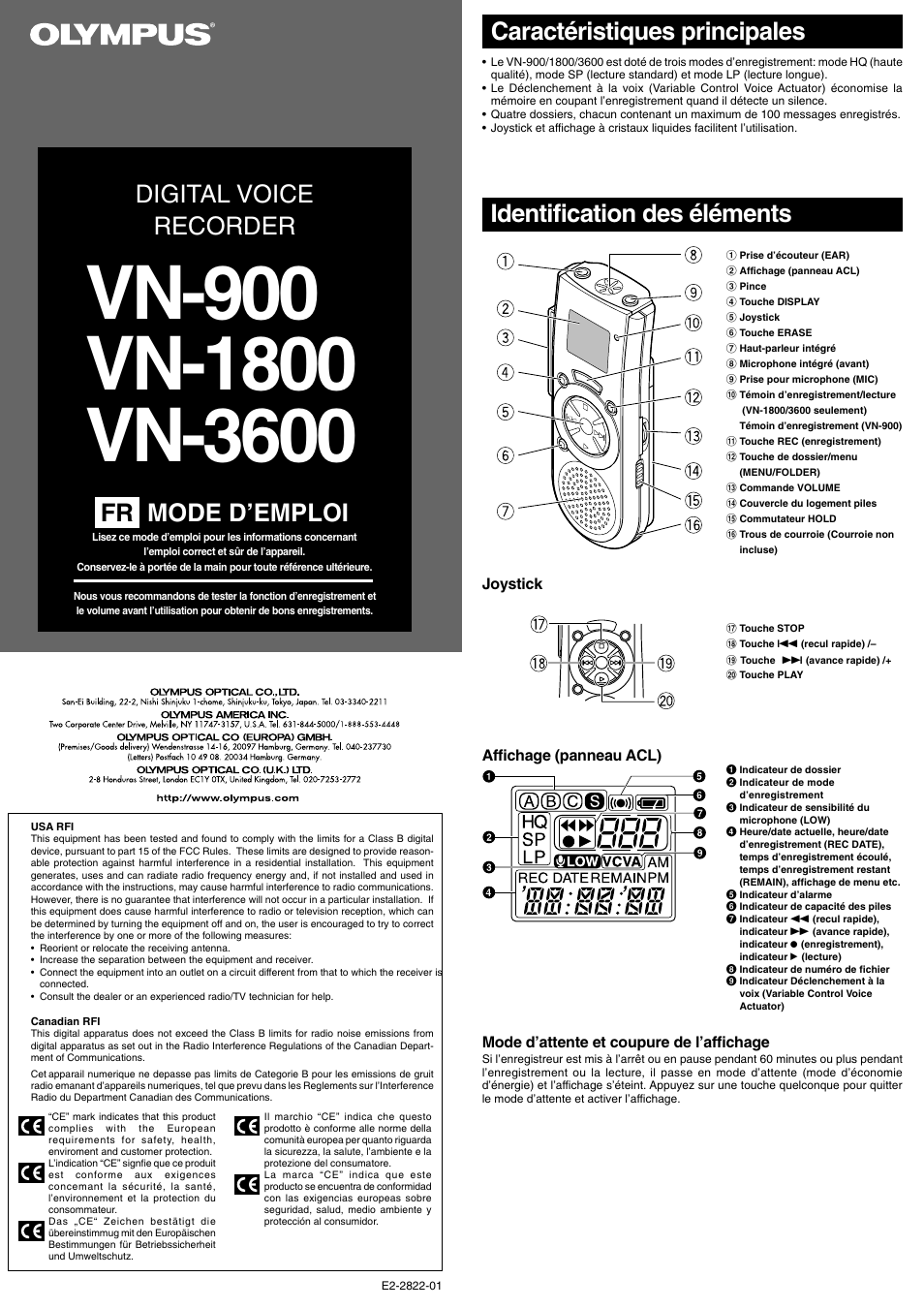 Olympus VN-900FR Manuel d'utilisation | Pages: 6