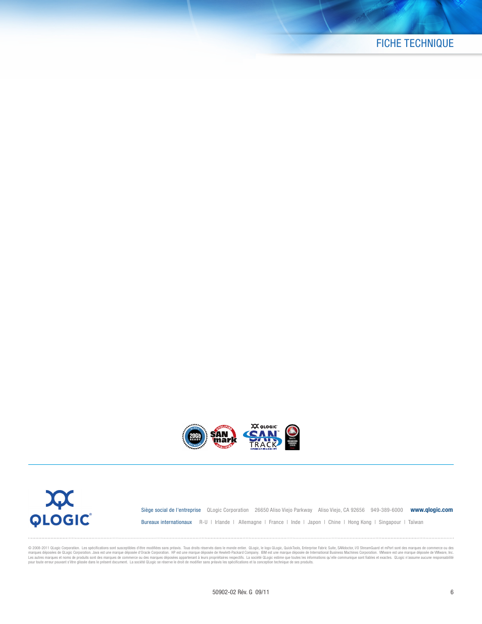 Fiche technique | QLogic 5800V_5802V Manuel d'utilisation | Page 6 / 6