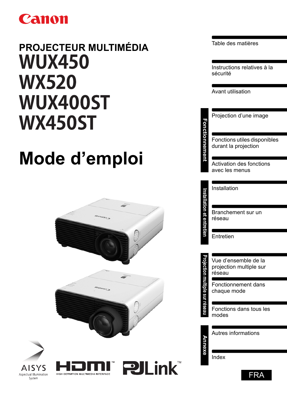 Canon XEED WX450ST Manuel d'utilisation | Pages: 323