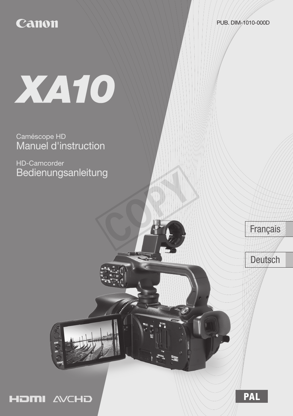 Canon XA10 Manuel d'utilisation | Pages: 200