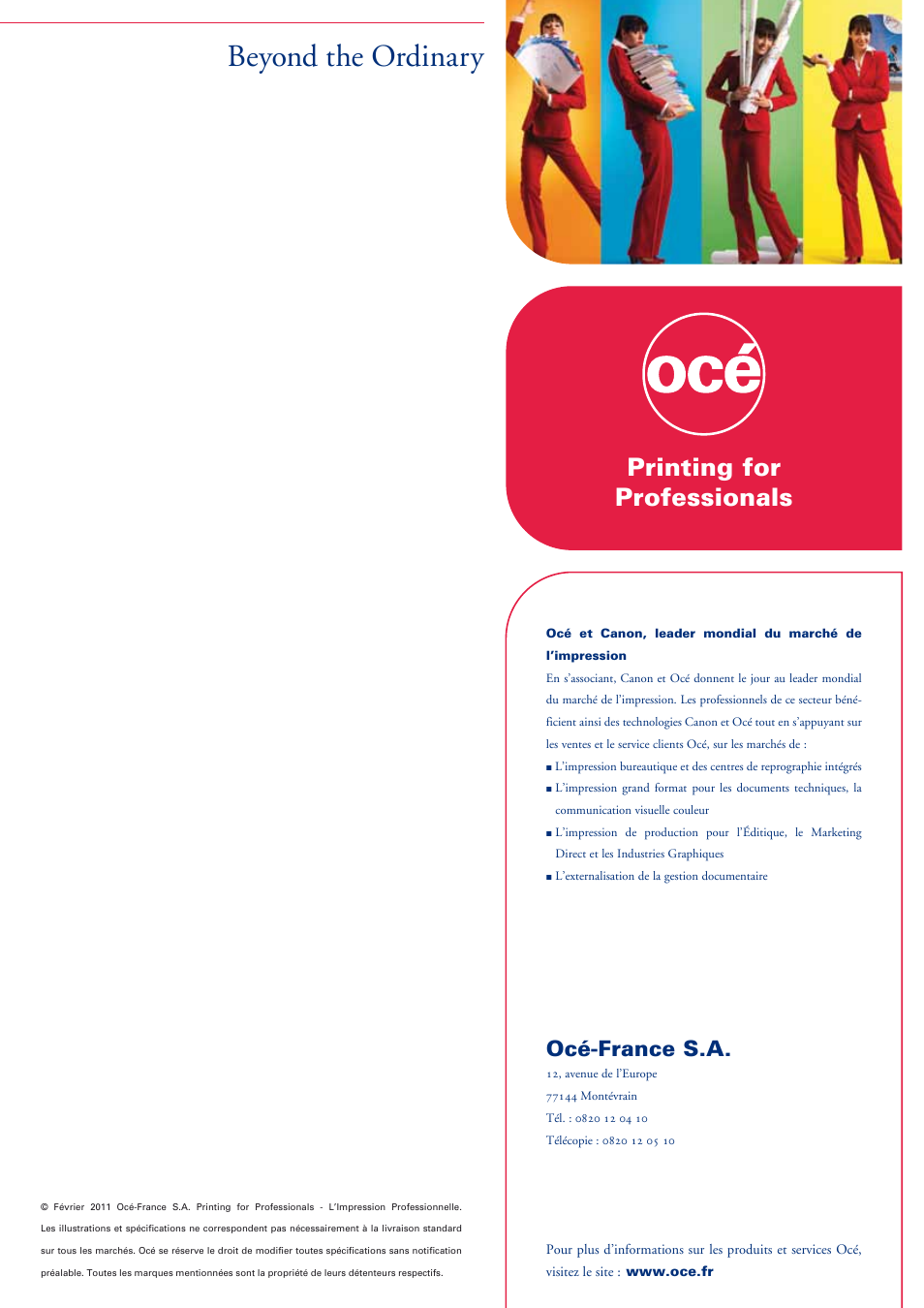 Beyond the ordinary, Printingfor professionals, Océ-frances.a | Canon Océ Posviewer Manuel d'utilisation | Page 4 / 4