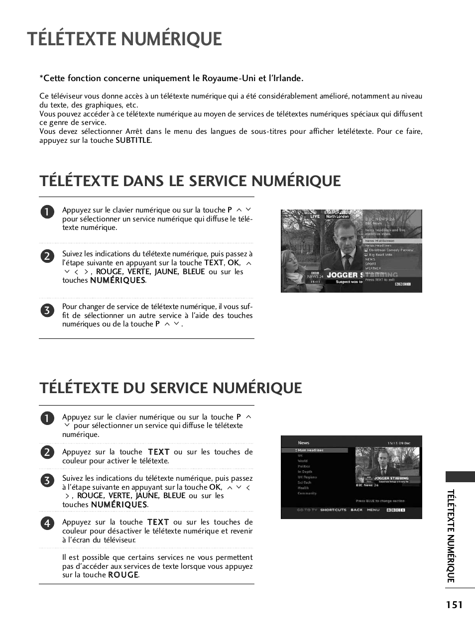 Télétexte numérique, Télétexte dans le service numérique, Télétexte du service numérique | LG 32LH40 Manuel d'utilisation | Page 153 / 180