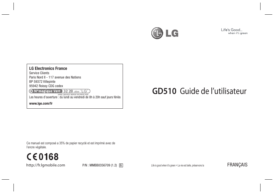 LG GD510 Manuel d'utilisation | Pages: 82