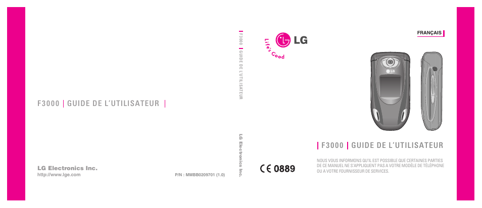 LG F3000 Manuel d'utilisation | Pages: 89