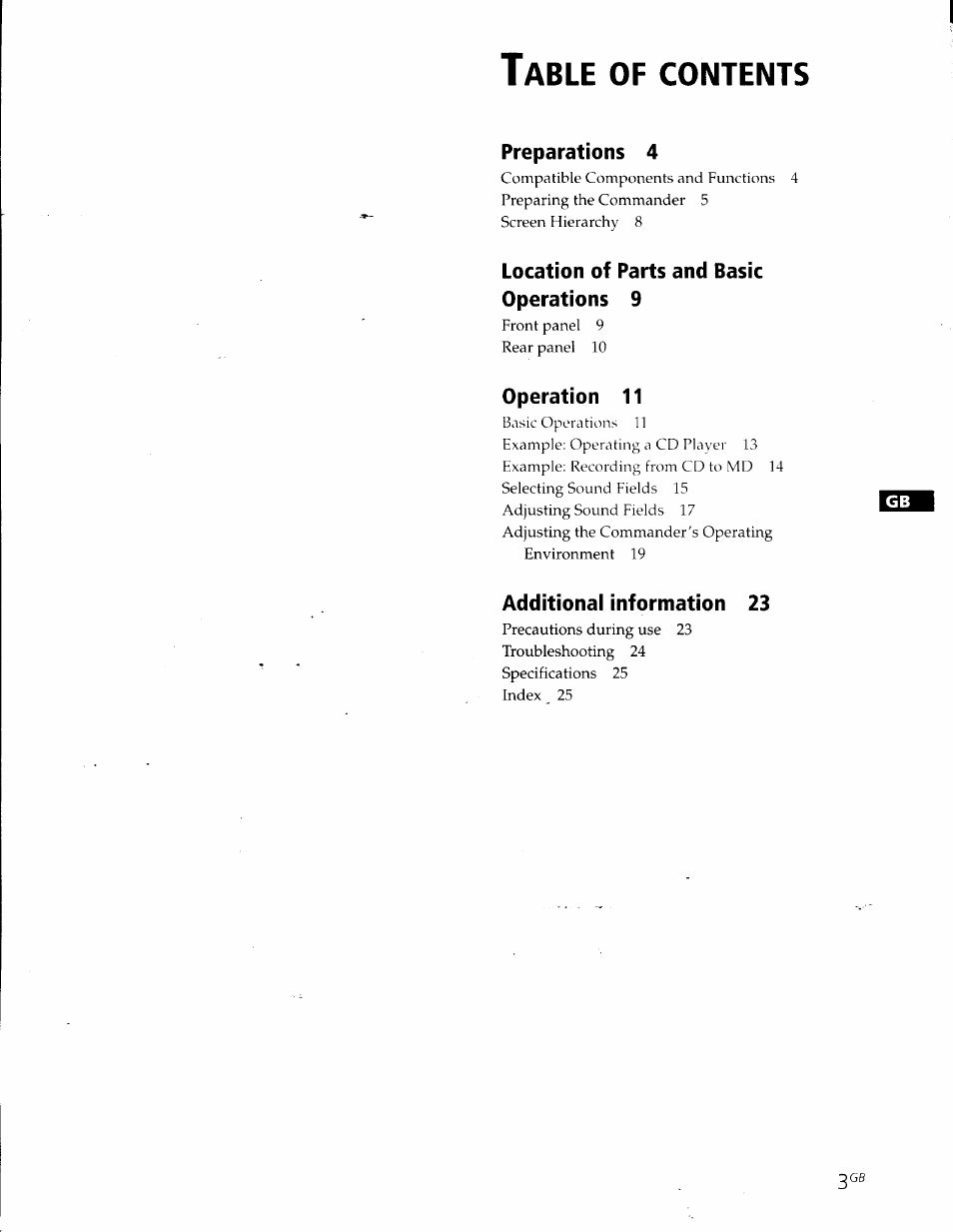 Sony RM-TP501E Manuel d'utilisation | Page 3 / 49