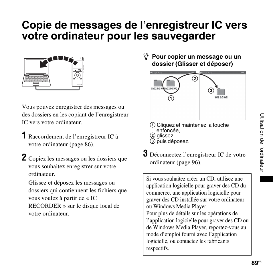 Sony ICD-UX200 Manuel d'utilisation | Page 89 / 128