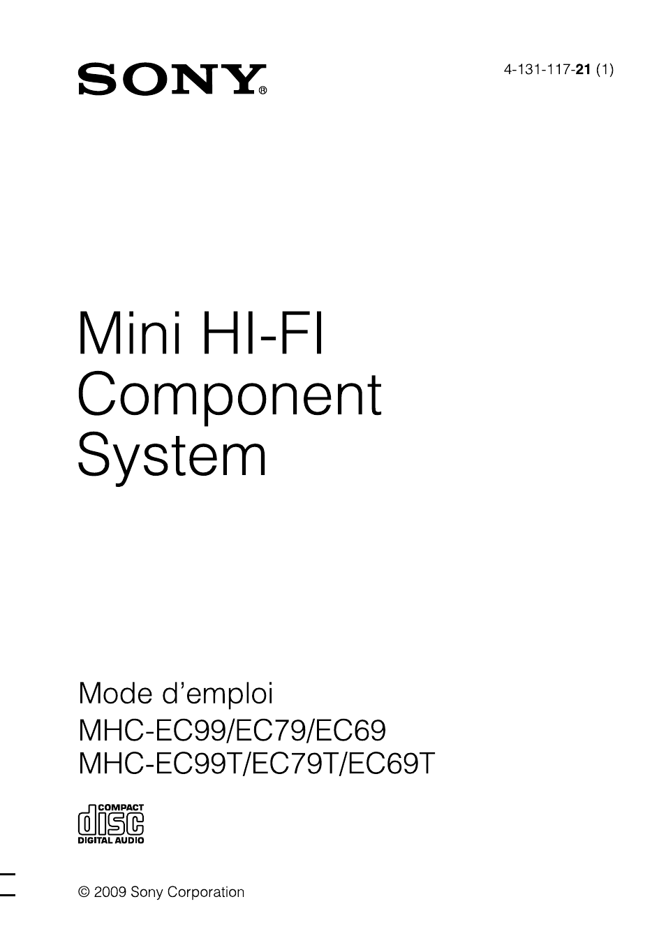 Sony MHC-EC69 Manuel d'utilisation | Pages: 44