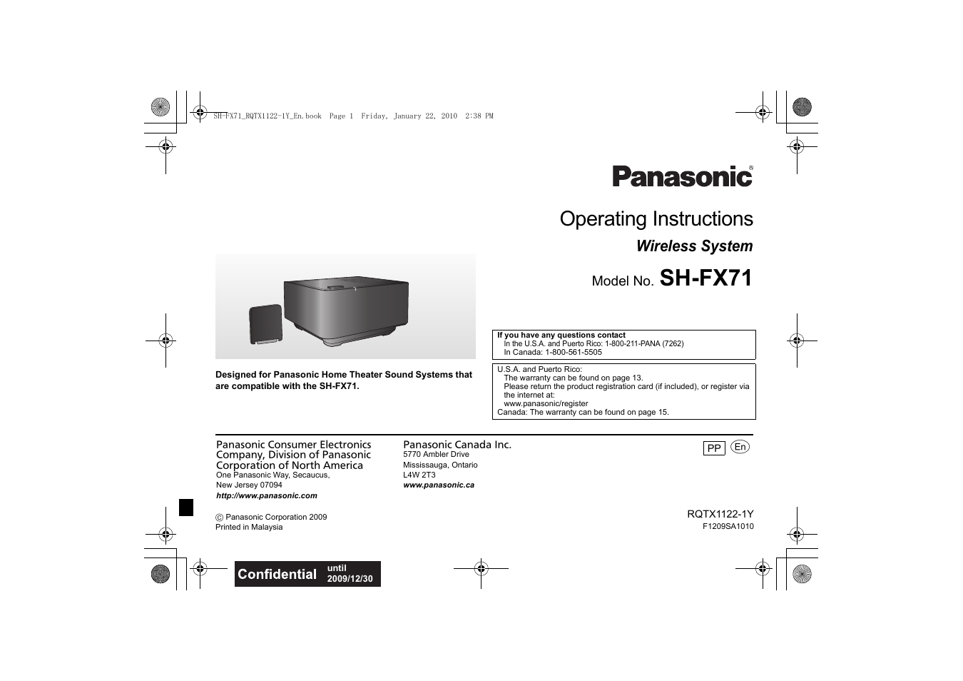 Panasonic SH-FX71 Manuel d'utilisation | Pages: 32