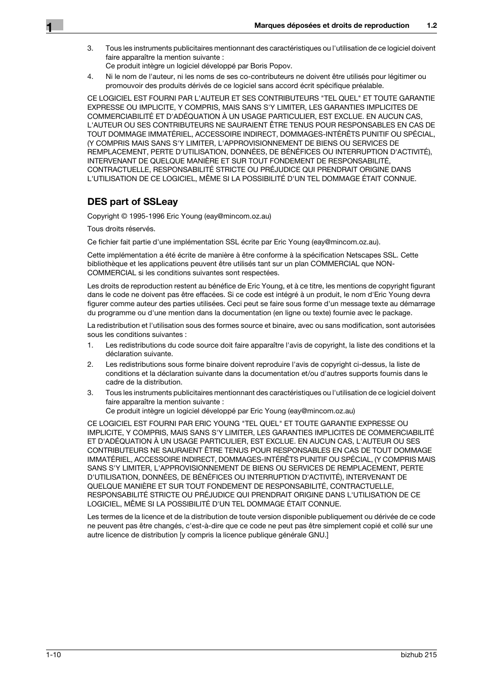 Des part of ssleay, Des part of ssleay -10 | Konica Minolta Bizhub 215 Manuel d'utilisation | Page 16 / 126